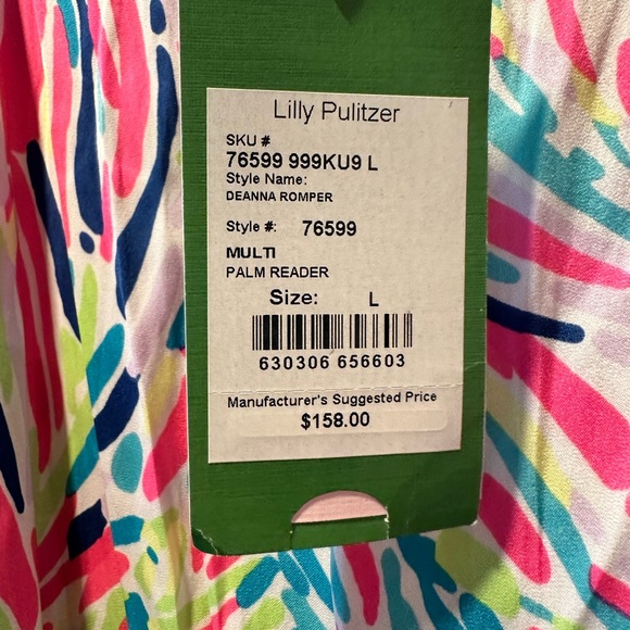 NWT Lilly Pulitzer Deanna Romper in Palm Reader - Picture 3 of 6